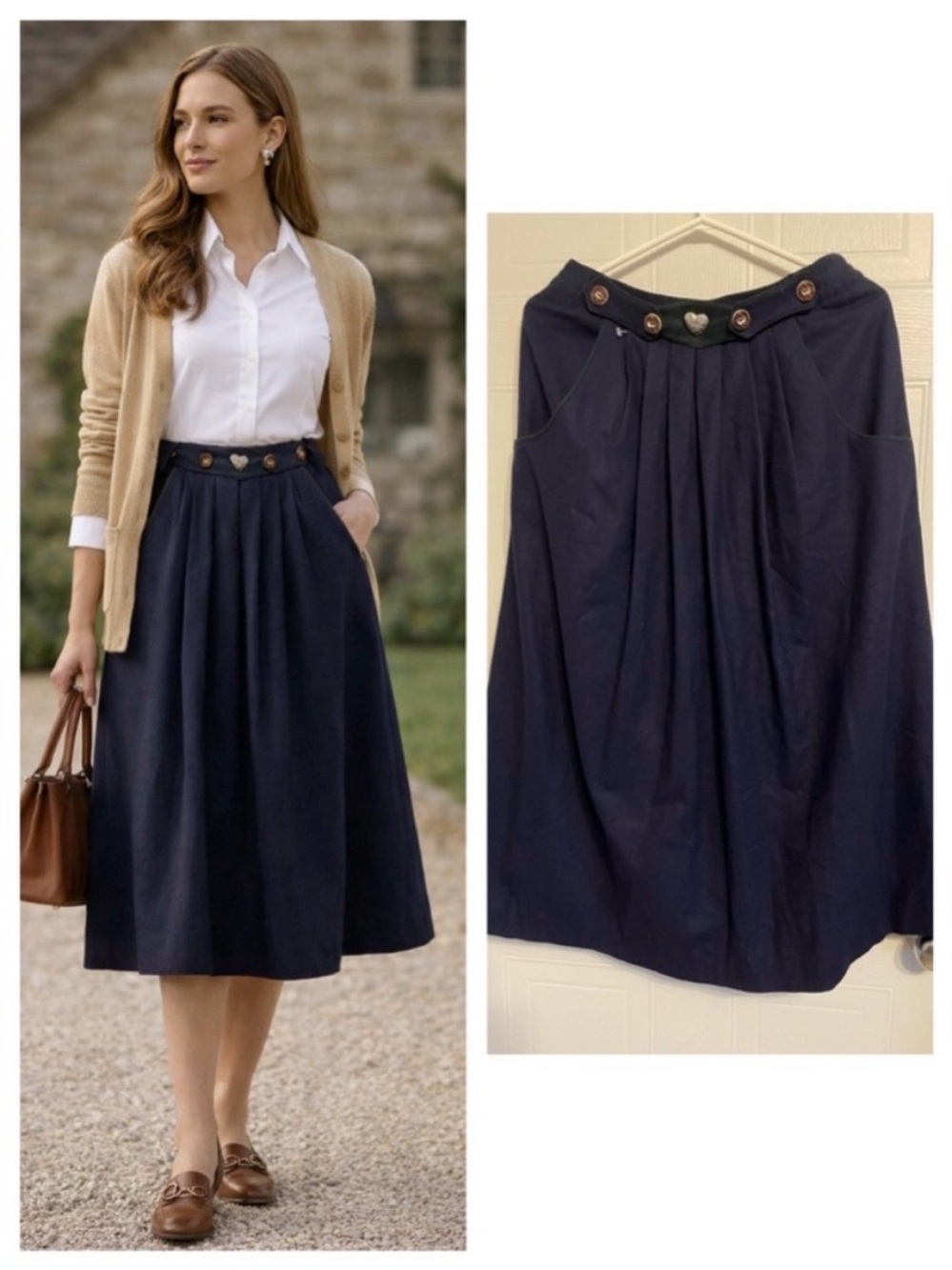 Berwin & Wolff Tracht Navy Wool Skirt EU40